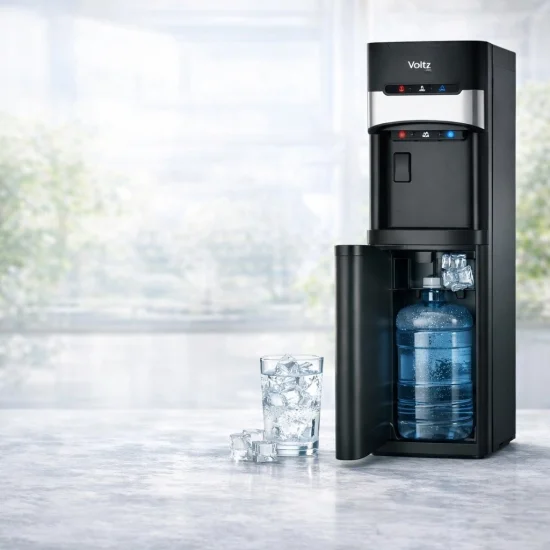 Диспенсър за вода Oliver Voltz OV51449F, 85-500W\10°-90°C, с 3 функции, с компресор, с долно зареждане, Черен