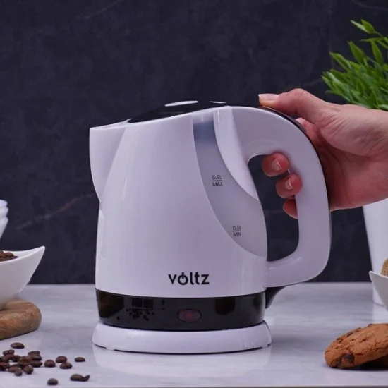 Ел. кана Oliver Voltz OV51230F, 1300W, 0.9 литра, Безжична, Бялa/ Черна