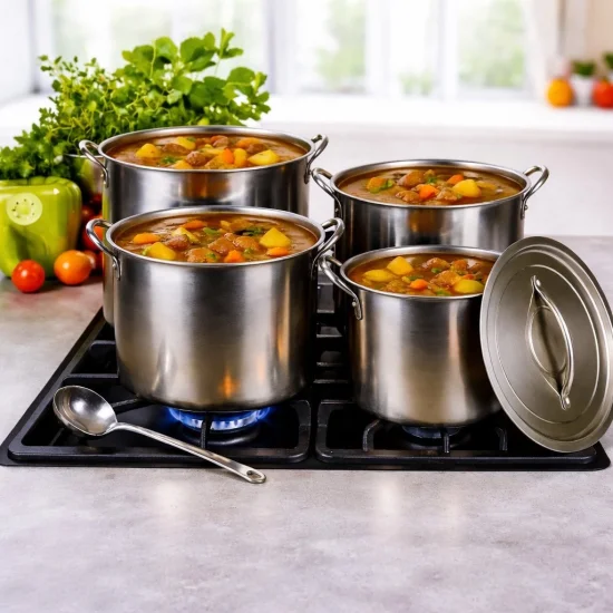 Комплект големи алпака тенджери – 8 части, неръждаема стомана