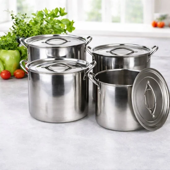 Тенджери комплекти Комплект големи алпака тенджери – 8 части, неръждаема стомана